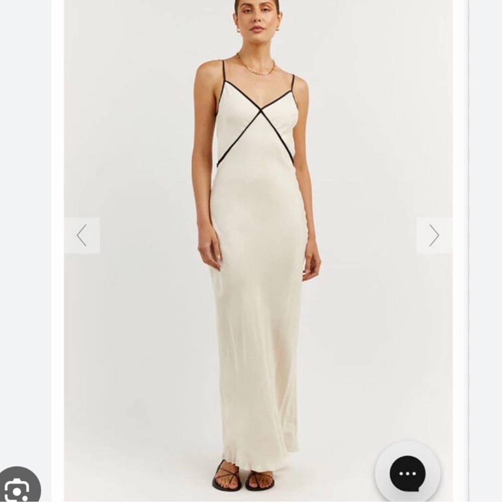 DISSH Cream Maxi Dress with Black Straps